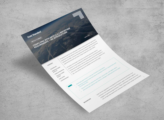 Complying with Article 6.2 Reporting Requirements - An Introduction 